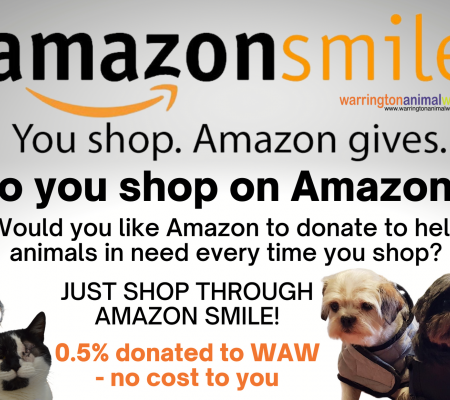 Amazon smile shopping to help Warrington Animal Welfare
